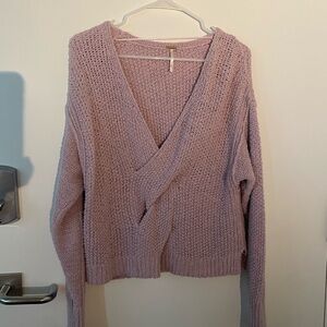 free people lavender v-neck coco sweater